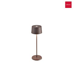 Lampe de table  accu OLIVIA TAVOLO PRO IP65, rouille, laqu gradable