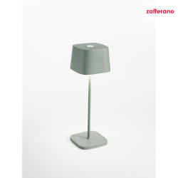 battery table lamp OFELIA TAVOLO PRO square, CCT Switch, with touch dimmer IP65, sage green, lacquered dimmable