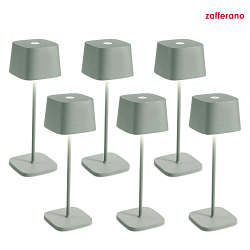 LED Akku-Tischleuchte OFELIA TAVOLO PRO, 6er Set, 29cm, 2,2W, 2200/2700/3000K, 231/244/252lm, IP65, mit Touch-Dimmer