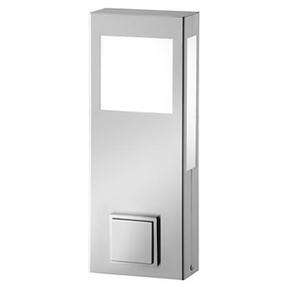 Outdoor floor luminiare AQUA PAULO incl. power plug, angular, 40cm, IP44, 2G11, stainless steel / opal glass