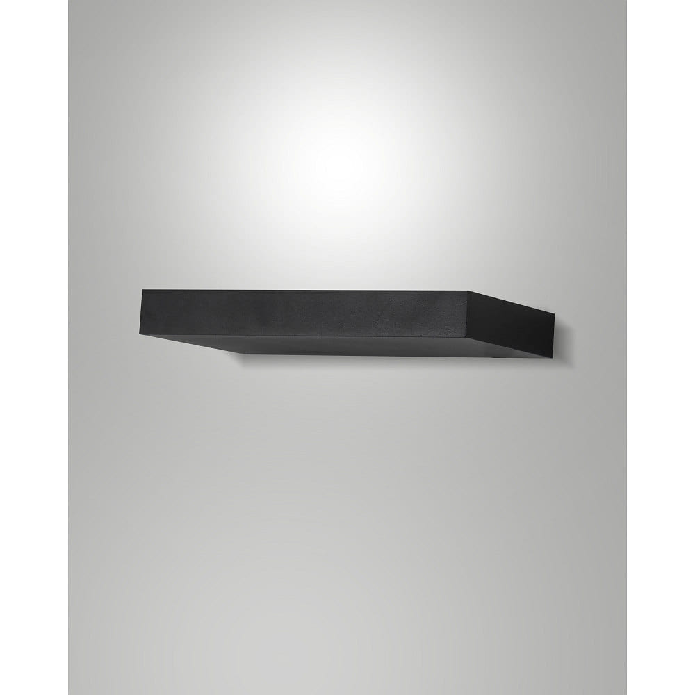 Fabas Luce wall luminaire GUIA square, impact resistant, indirect IP20, black  Fabas Luce wall luminaire GUIA square, impact resistant, indirect IP20, black