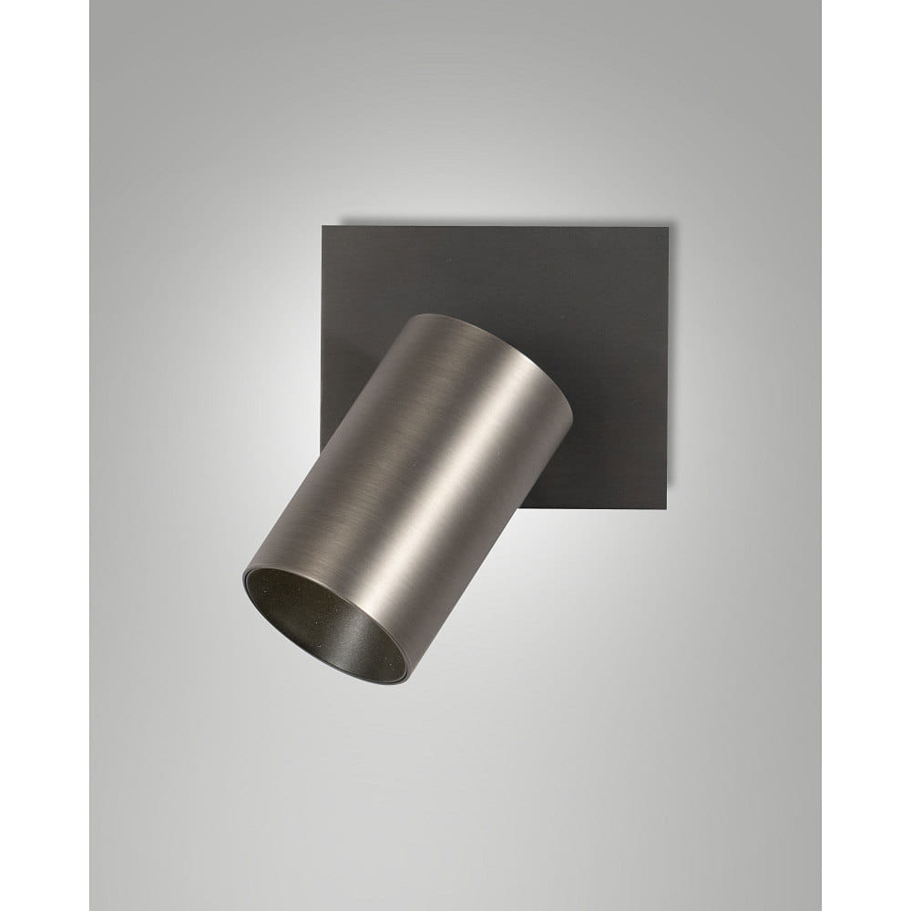Fabas Luce Lese-Spot FLORES, IP20 IK08, 1-flammig, 10cm, GU10 max. 7.5W, Schalter auf Wandplatte, verstellbar, gunmetal-grau Fabas Luce Lese-Spot FLORES, IP20 IK08, 1-flammig, 10cm, GU10 max. 7.5W, Schalter auf Wandplatte, verstellbar, gunmetal-grau