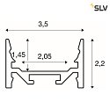 SLV LED Aufbauprofil GRAZIA 20, flach, glatt, 100cm, Weiß