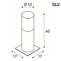 SLV Luminaire en forme de borne LISENNE POLE E27 IP54, gris, couleurs fumée 