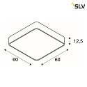 SLV Plafoniera MEDO 60 SQUARE piazza IP20, bianco dimmerabile