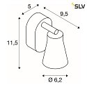 SLV Luminaire mural AVO SINGLE à 1 flamme GU10, noir 