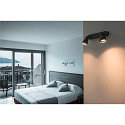 SLV Luminaire mural AVO DOUBLE  2 flammes GU10, noir 