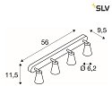 SLV Wall and Ceiling luminaire AVO QUAD, 4 flame, white, GU10 QPAR51, max. 4x 50W