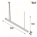 SLV Luminaire à suspension Q-LINE PD pour VDU, blanche gradable