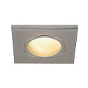 Outdoor Ceiling recessed luminaire DOLIX OUT, GU10, QPAR51, IP65,  68mm, square, matt chrome