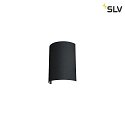 SLV FENDA Wall luminaire textile shade, half, Ø 23cm, black / copper