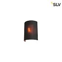 SLV FENDA Wall luminaire textile shade, half, Ø 23cm, black / copper