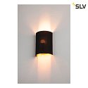 SLV FENDA Wall luminaire textile shade, half, Ø 23cm, black / copper