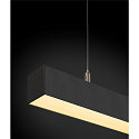 LED Pendelleuchte Q-LINE PD DALI Single, Lnge 142cm, 47W 3000K 3700lm 120, schwarz