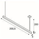 SLV LED Pendelleuchte GLENOS, 200.5cm, UGR <28, dimmbar, 85W 3000K 5700lm, Mattschwarz