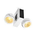 SLV Premium-LED Wand- und Deckenleuchte TEC KALU CL, Double, TRIAC dimmbar, 31W 1900lm, 60 3000K, Wei / Schwarz