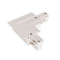 EUTRAC Corner connection for 3-Phase high-voltage recessed track, protective conductor outside, white