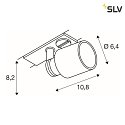 SLV PURI TRACK SPOT for 1-Phase high-voltage track, GU10 QPAR51, Glas / alu, white