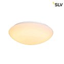 SLV LED Outdoor Wall and Ceiling luminaire LIPSY 50 Dome, IP44, 3000/4000K, Ø 40cm, 21W, white
