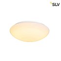 SLV LED Outdoor Wall and Ceiling luminaire LIPSY 50 Dome, IP44, 3000/4000K, Ø 40cm, 21W, white