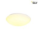 SLV LED Outdoor Wall and Ceiling luminaire LIPSY 50 Dome, IP44, 3000/4000K, Ø 40cm, 21W, white