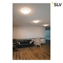 SLV LED Outdoor Wall and Ceiling luminaire LIPSY 50 Dome, IP44, 3000/4000K, Ø 40cm, 21W, white