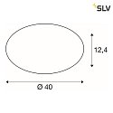 SLV LED Outdoor Wall and Ceiling luminaire LIPSY 50 Dome, IP44, 3000/4000K, Ø 40cm, 21W, white