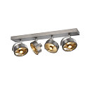 Applique et plafonnier KALU CW QUAD carr GU10 IP20, aluminium bross gradable