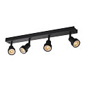 SLV Wall and Ceiling luminaire PURI CW, Quad, 4x GU10 QPAR51, with decorative rings, black