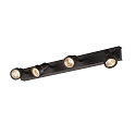SLV Wall and Ceiling luminaire PURI CW, Quad, 4x GU10 QPAR51, with decorative rings, black