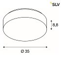 SLV Luminaire mural dextérieur LIPSY® 40 DRUM cylindrique, CCT Switch IP44, blanche 
