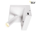 SLV Luminaire mural KARPO BEDSIDE avec connexion USB IP 20, blanche gradable