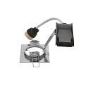 SLV Ceiling recessed luminaire PIKA, GU10 QPAR51, square, fixed, chrome