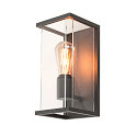 Outdoor Wandleuchte QUADRULO WL, IP44, E27 max. 15W, anthrazit / klar, ohne Sensor