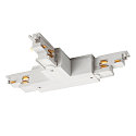 Connettore a T trifase S-TRACK PHASE & DALI versione a montaggio superficiale, controllabile da DALI, terra a destra, bianco