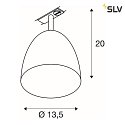 SLV 1-Projecteur monophasé PARA CONE 14 QPAR51 adaptateur monophasé inclus GU10, cuivre