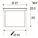 SLV Apparecchio da incasso a terra DASAR 270 LED radiazione simmetrica IP65 / IP67, Acciaio inossidabile, Nero