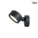 SLV LED Outdoor spot ESKINA SPOT LED Wall-/Ceiling luminaire, 14,5W, 95°, 3000/4000K, 1000lm, IP65, dimmable, anthracite