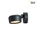 SLV LED Outdoor spot ESKINA SPOT LED Wall-/Ceiling luminaire, 14,5W, 95°, 3000/4000K, 1000lm, IP65, dimmable, anthracite