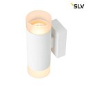 SLV Luminaire mural ASTINA haut bas, cylindrique, avec diffuseur GU10 IP20, blanche gradable