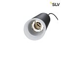 SLV Pendelleuchte ASTINA, Zylindrisch, GU10 QPAR51, offenes Kabelende, ohne Baldachin / Adapter, schwarz