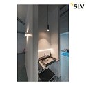 SLV Pendelleuchte ASTINA, Zylindrisch, GU10 QPAR51, offenes Kabelende, ohne Baldachin / Adapter, schwarz