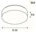 SLV Lampada da parete e soffitto LIPSY® 40 DRUM DALI cilindrico, controllabile da DALI IP44, bianco dimmerabile