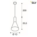 SLV Luminaire à suspension PHELIA 130 PD petit E27 IP20, or, noir  gradable