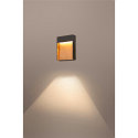 SLV LED Auenwandleuchte FLATT, IP65 IK03, eckig, 13W 3000/4000K (CCT Switch), anthrazit / Holz braun