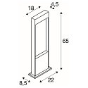 SLV Outdoor LED Stehleuchte FLATT POLE, IP65 IK03, eckig, 65cm, 10W 3000/4000K (CCT Switch), offenes Kabelende, anthrazit