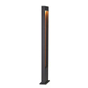 SLV Outdoor LED Stehleuchte FLATT POLE, IP65 IK03, eckig, 100cm, 10W 3000/4000K (CCT Switch), offenes Kabelende, anthrazit / braun