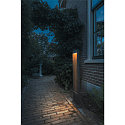 SLV Outdoor LED Stehleuchte FLATT POLE, IP65 IK03, eckig, 100cm, 10W 3000/4000K (CCT Switch), offenes Kabelende, anthrazit / braun