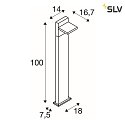 SLV Lampada da cortile ABRIDOR POLE 100 girevole, CCT Switch, commutabile IP55, antracite 