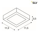 SLV Applique et plafonnier SENSER 12 CW angulaire IP20, blanche